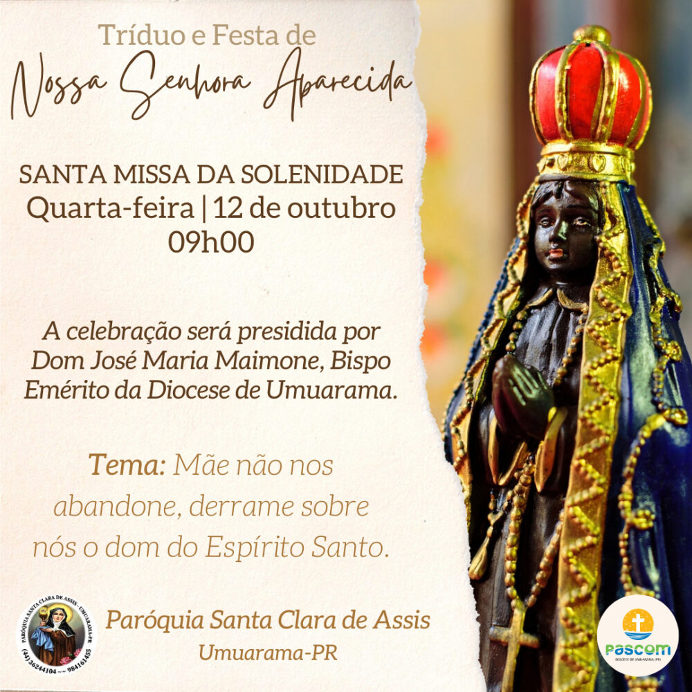 Tema Que Nossa Senhora Aparecida nos abencoe e nos cubra com seu manto de amor