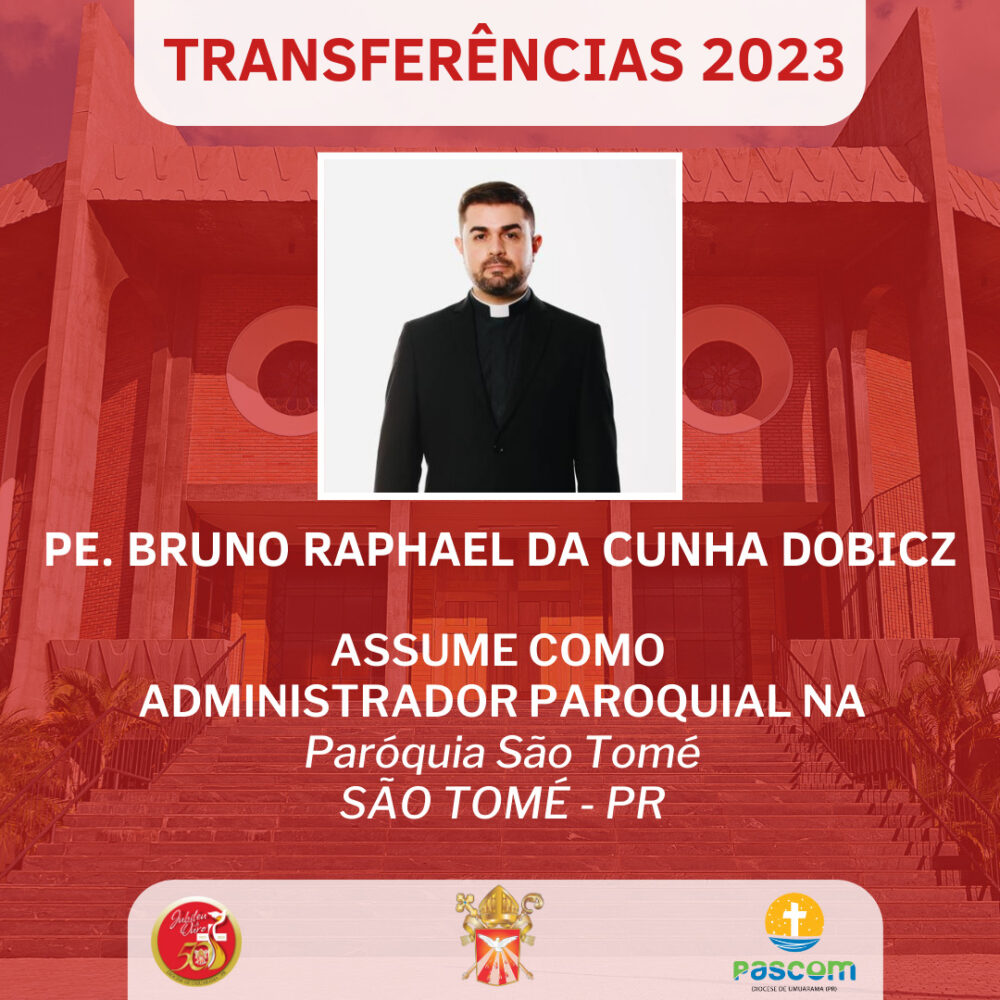 Bispo anuncia transferência para Paróquia São Tomé