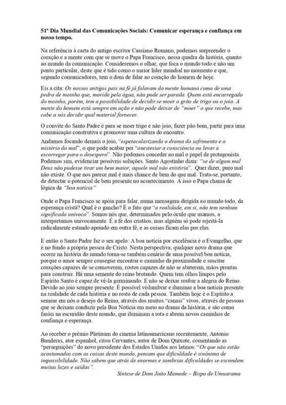 Discurso de Dom Mamede 51 Dia Mundial das Comunicacoes Sociais page 0001
